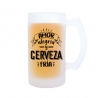 Jarra de cerveza "Amor, Alegría y Cerveza Fría"