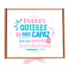 Caja rosada de golosinas "Eres capaz"