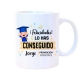 Taza de graduación personalizada con nombre y año de promoción