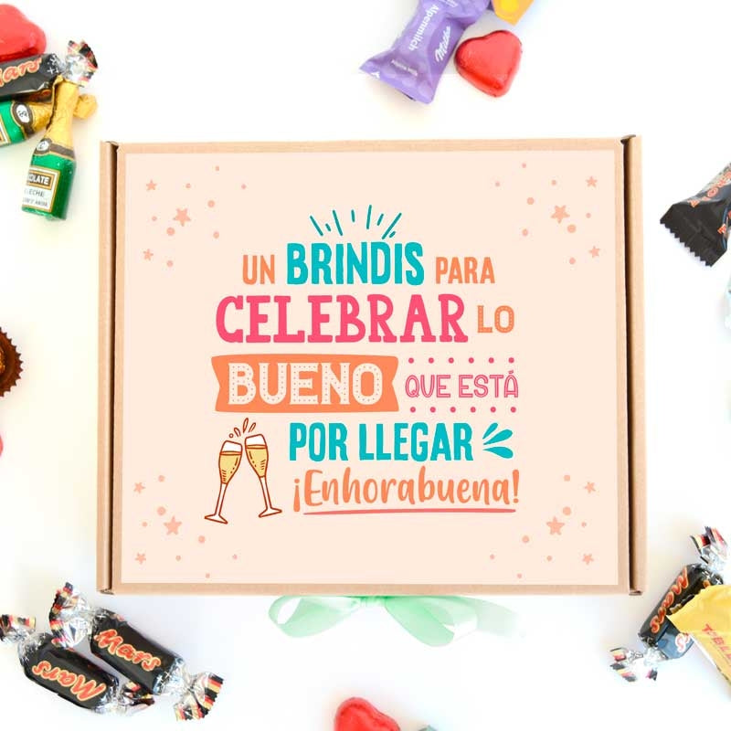 Cajas de brindis para celebrar rellenas de chocolatinas