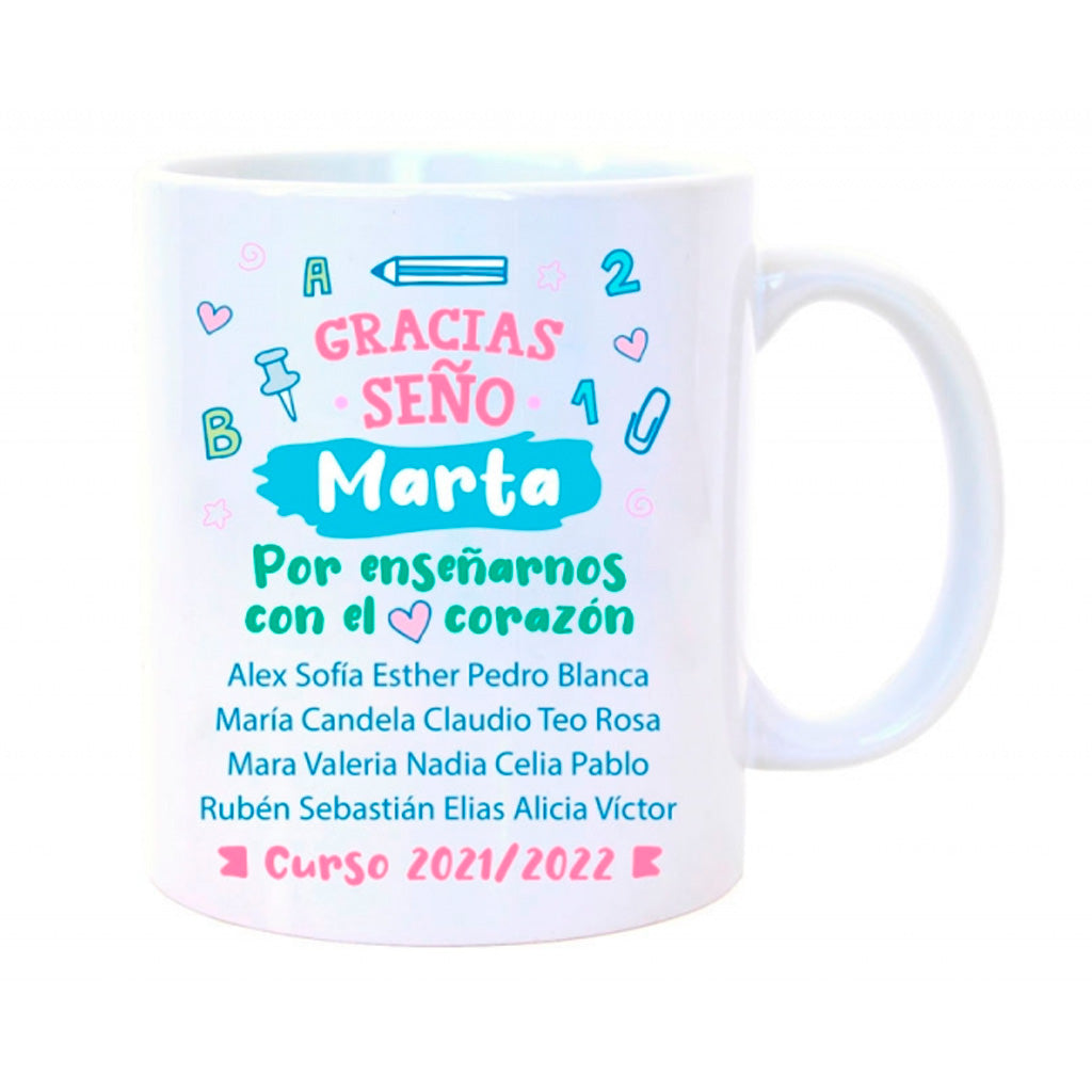 Taza personalizada - Gracias seño (tu clase)