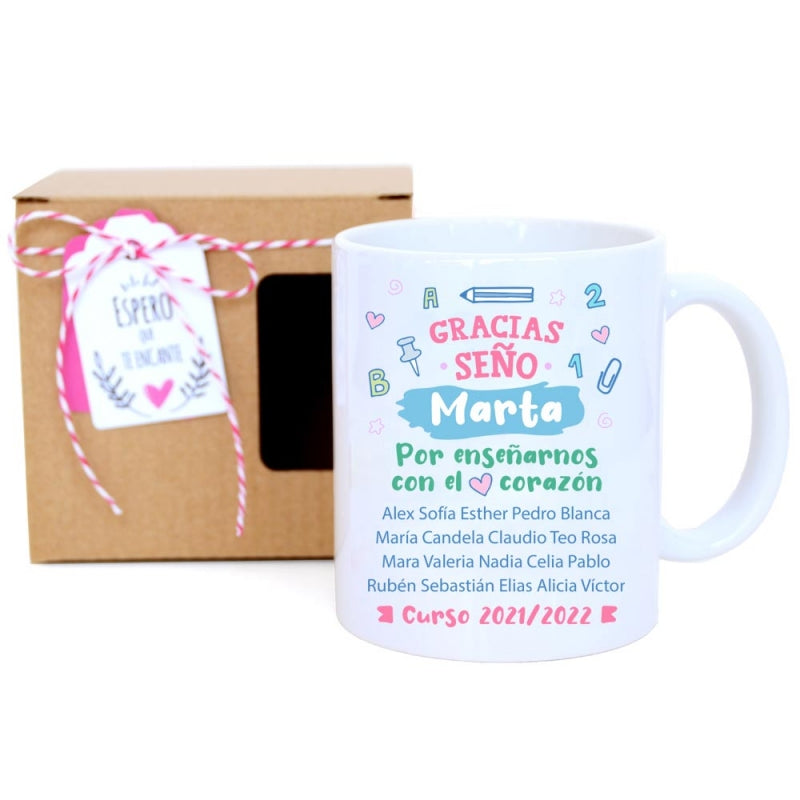 Taza personalizada - Gracias seño (tu clase)