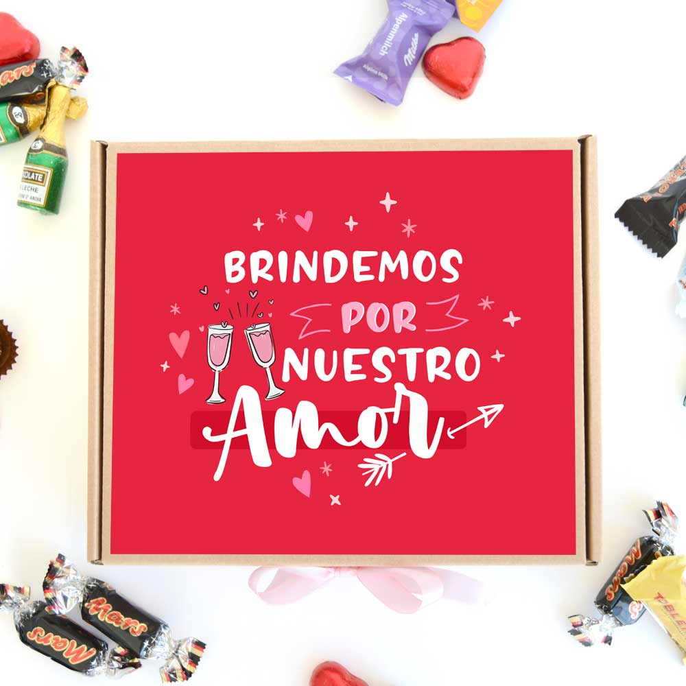 Caja de brindis para San Valentín