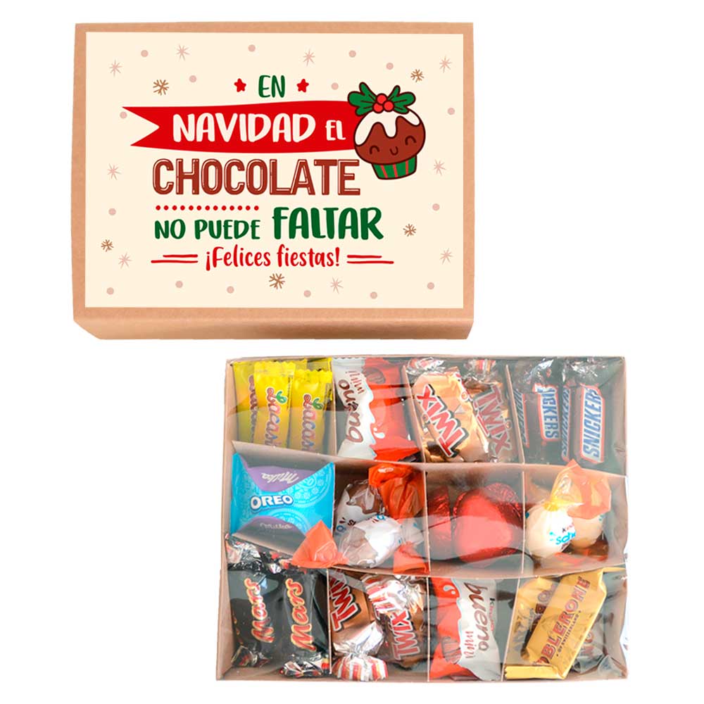 Cajita de bombones para Navidad - Felices fiestas