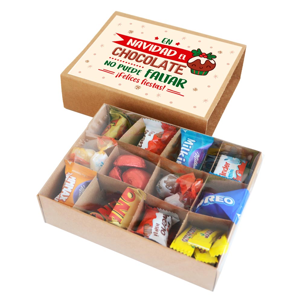 Cajita de bombones para Navidad - Felices fiestas