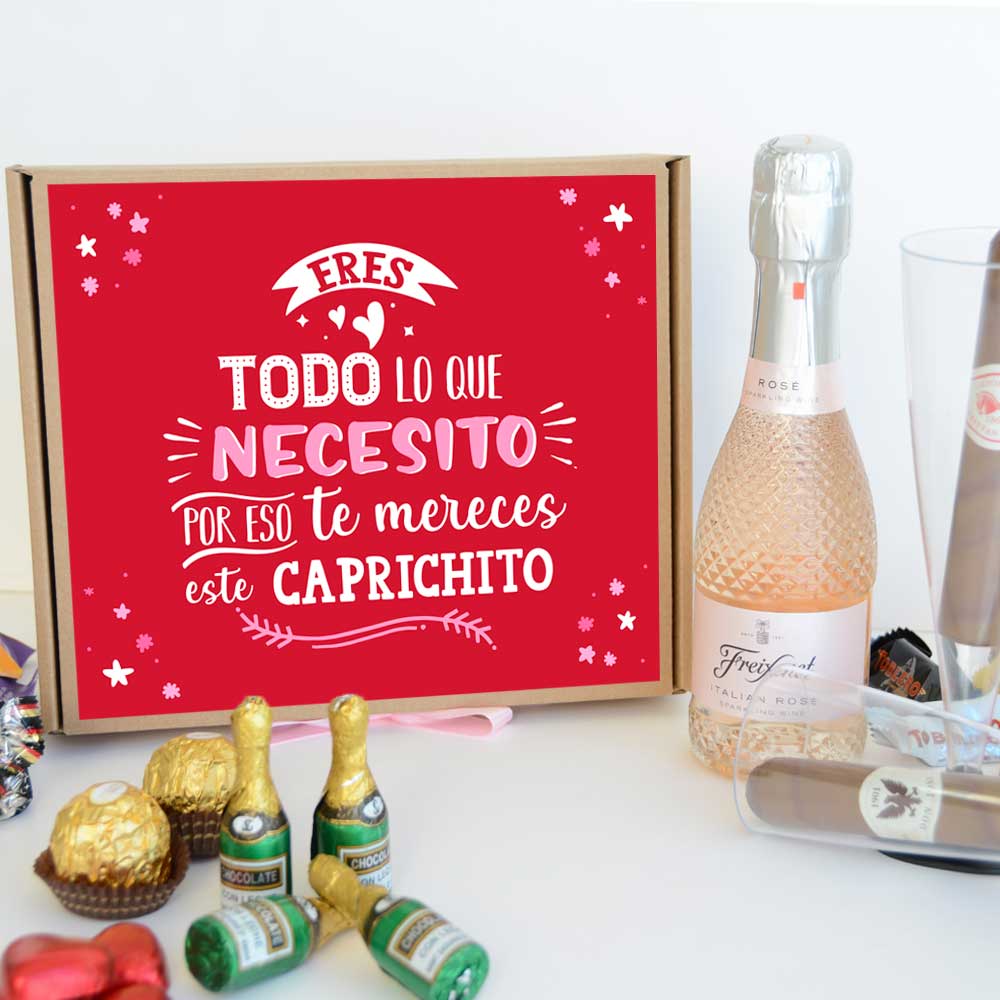 Caja de brindis para San Valentín
