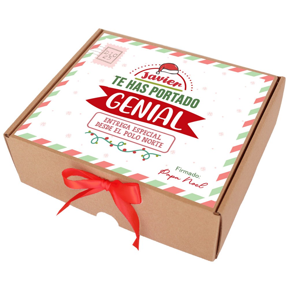 Caja de chocolatinas de Navidad personalizada - Te has portado genial