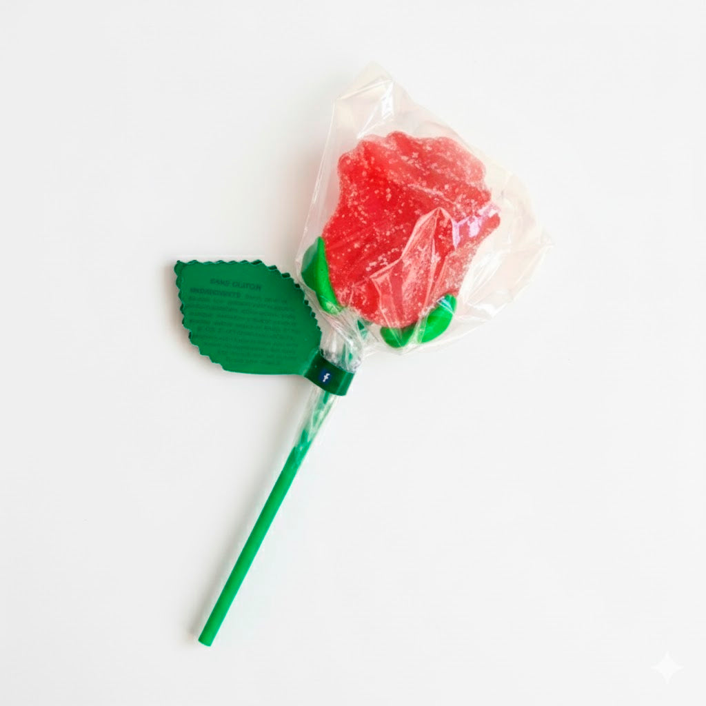Rosa de gominola y caramelo