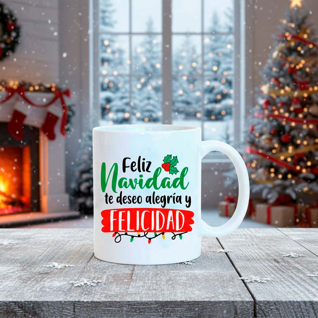 Taza - Feliz Navidad, te deseo alegría y felicidad